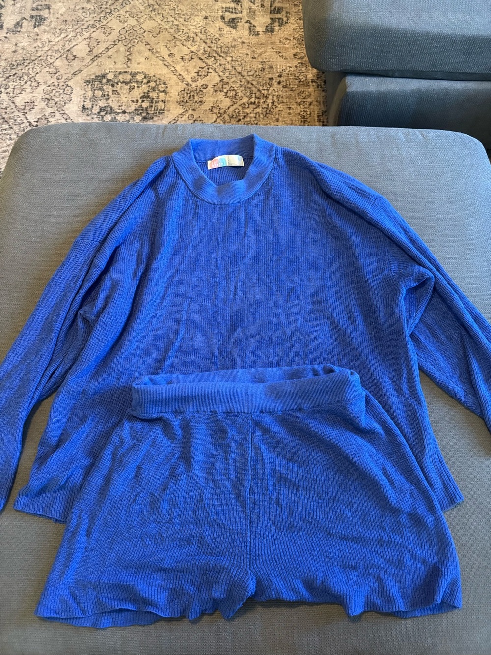 Free People Roya blue MALIBU SET TOP SMALL BOTTOMS MEDIUM